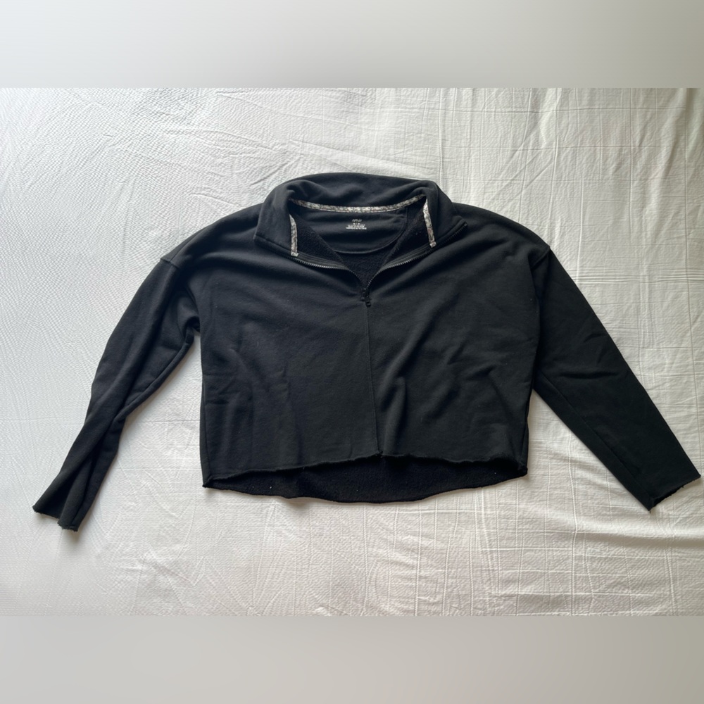 Aerie black quarter zip pullover size M
